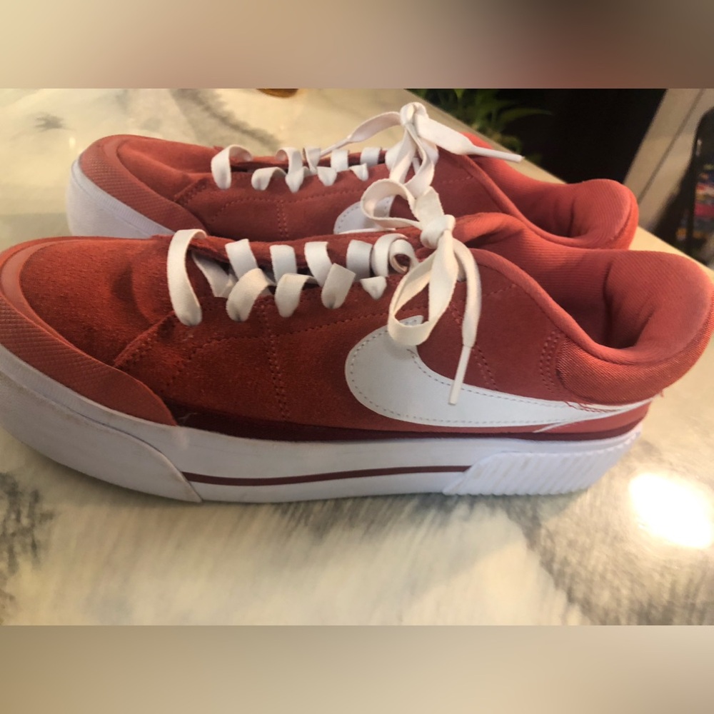 Nike Crimson and White Low-Top Sneakers
